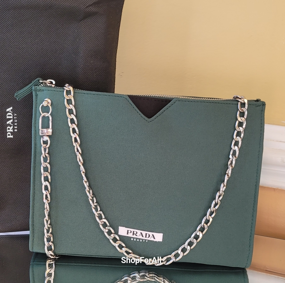 Prada Beauty Forest Green Clutch